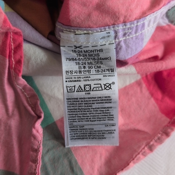 babyGap happy colorful picnic gingham button down shirt 18-24 months baby boy - Picture 4 of 6